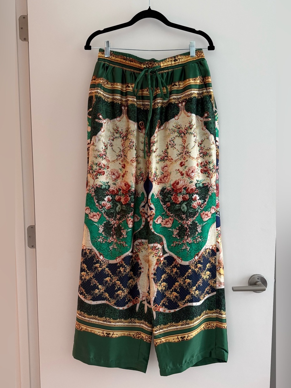 Silk wide leg pants